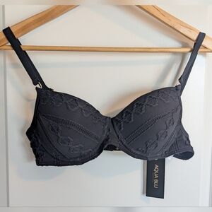 NWT Aqua Blu Australia Emily Textured Underwire Bikini Top